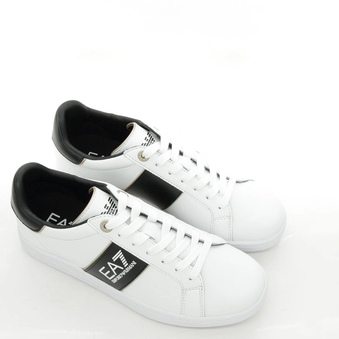 EA7 Emporio Armani White Classic Leather Sneakers