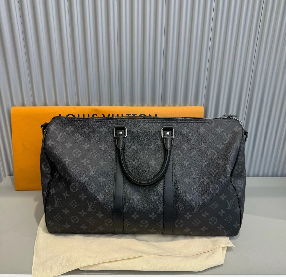 Louis Vuitton Keepall 50 Grey Monogram Canvas Duffel Bag