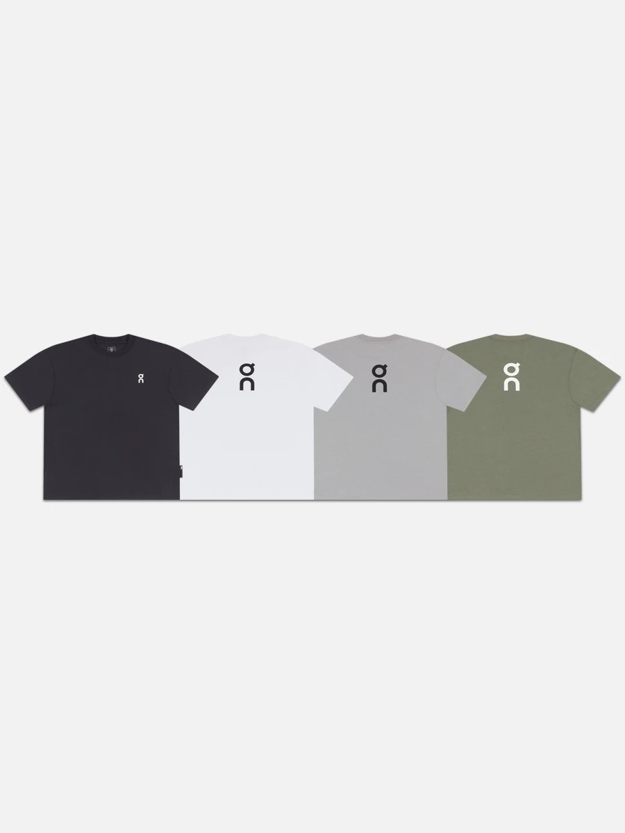 On Running Logo Black White Gray Olive Minimalist T-Shirt