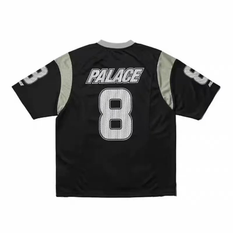 Palace Football Jersey Black Mesh Sport Style