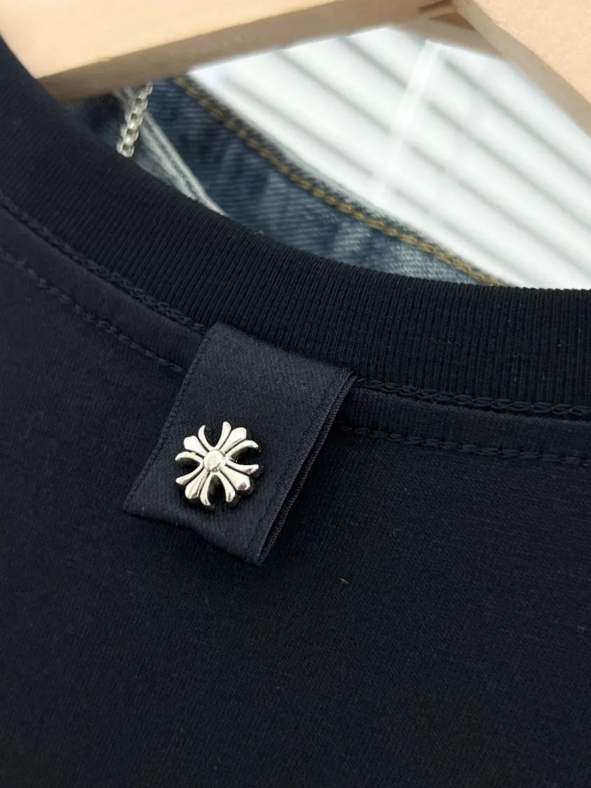 Chrome Hearts Black Embroidered Cross Logo T-Shirt