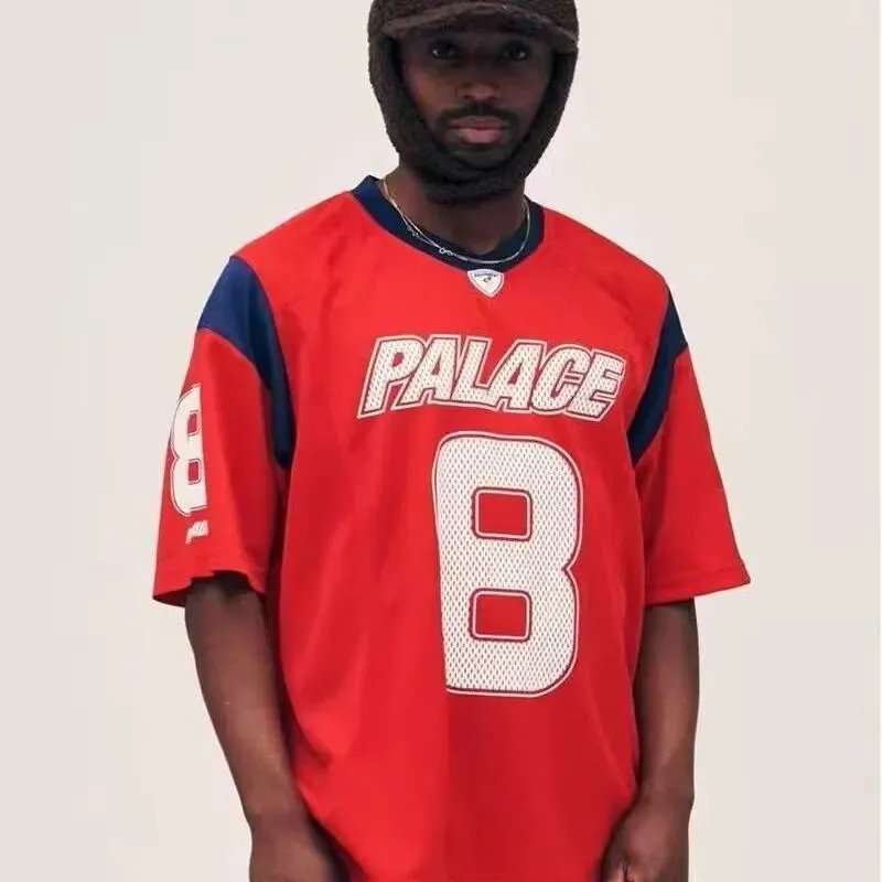Palace Football Jersey Black Mesh Sport Style