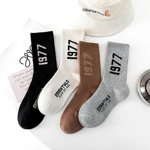 Design 1977 Ribbed Cotton Socks Brown - 3