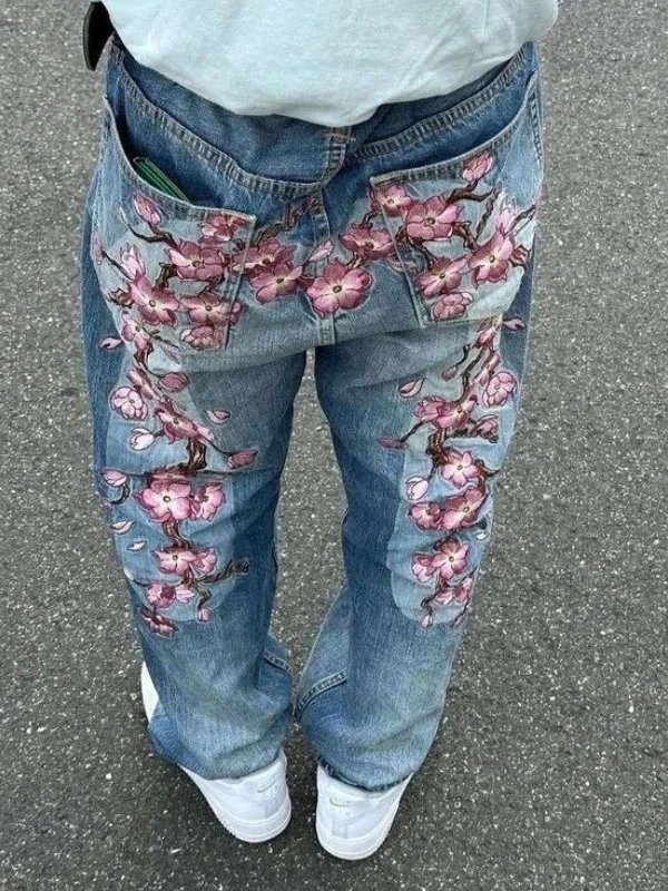 Y2k Harajuku Hip Hop 2000s Wide Trousers Gothic Streetwear