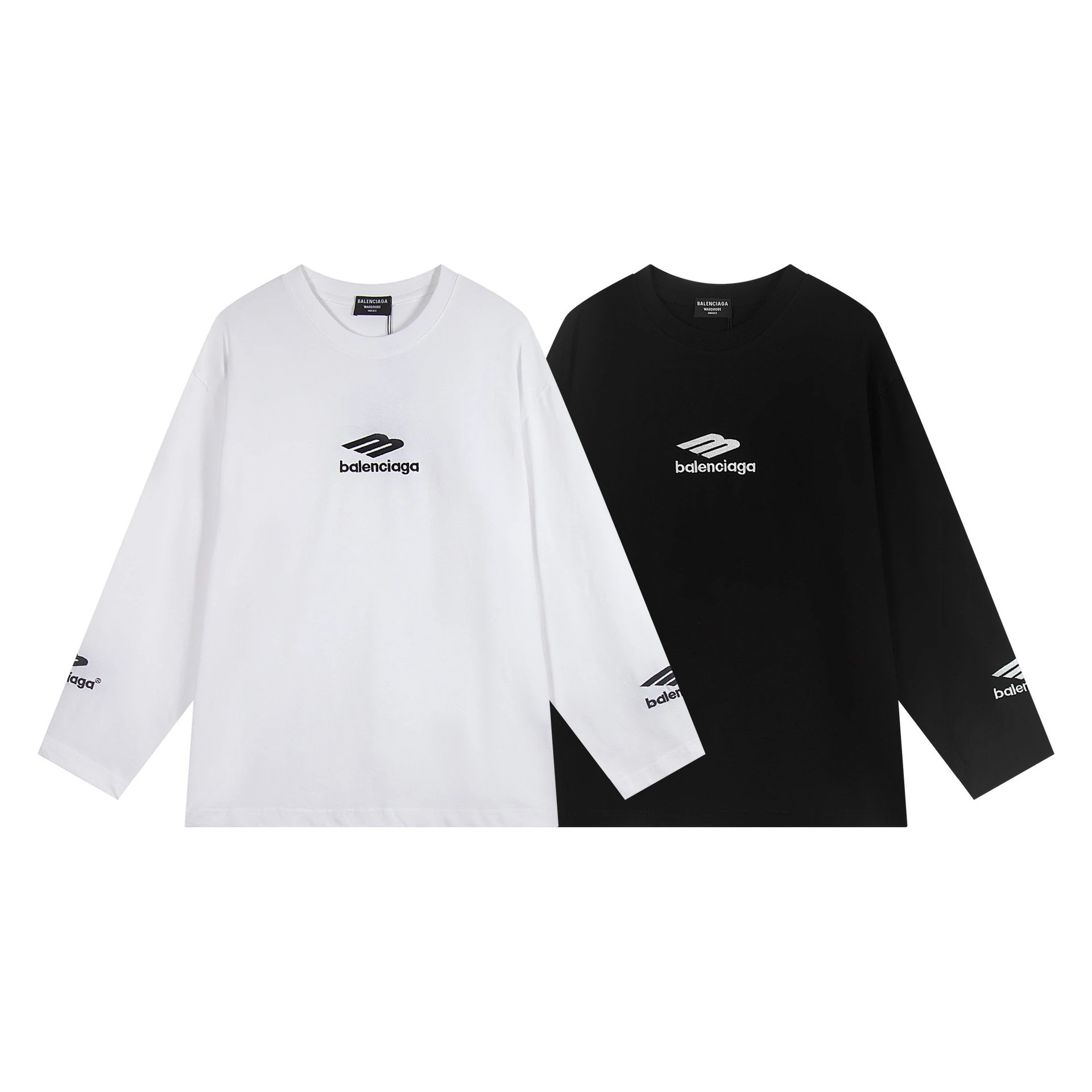 Balenciaga Paris 10 Black White Sporty Long Sleeve Jersey