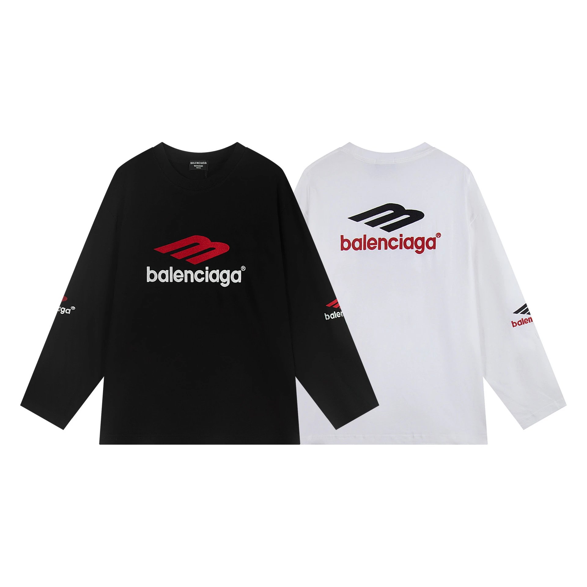 Balenciaga Paris 10 Black White Sporty Long Sleeve Jersey