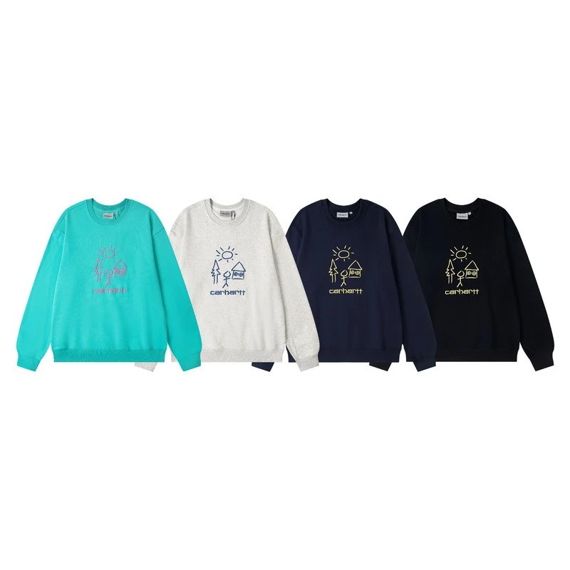Carhartt Script Logo Heather Gray Crewneck Sweatshirt