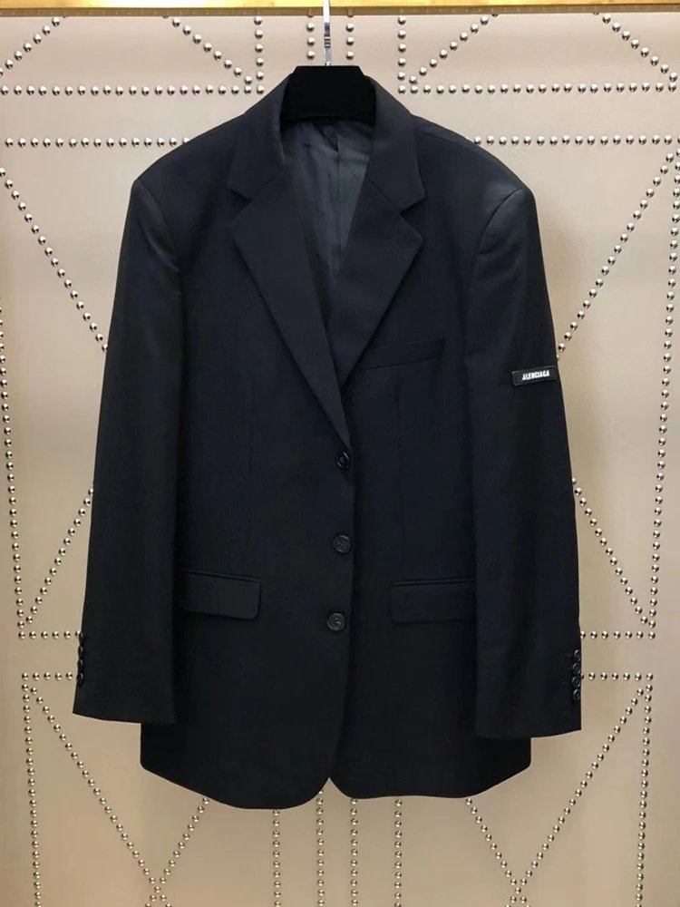 Faux Leather Blazer Gray Slim Fit Jacket