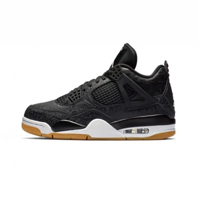 Nike Air Jordan 4 Black Cement Grey Red Yellow Blue Casual Sneakers
