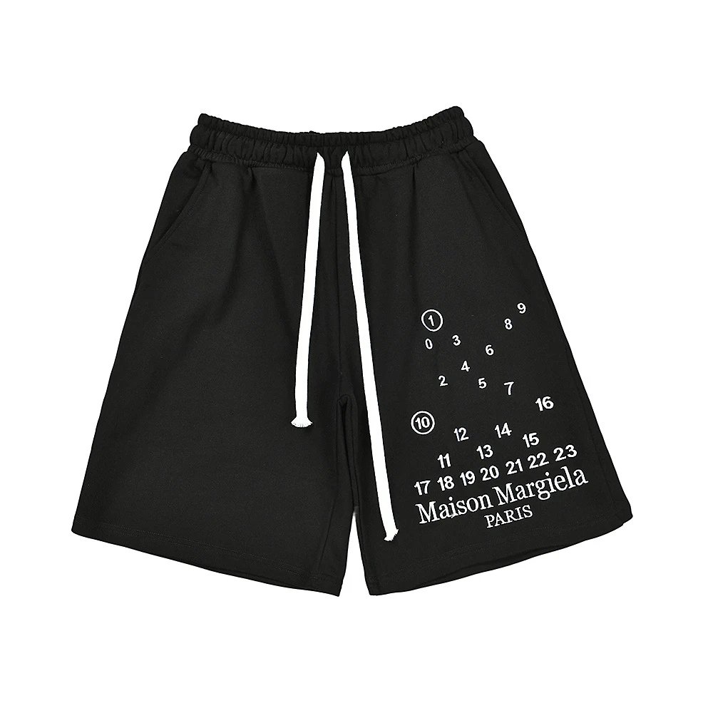 Maison Margiela Logo Print Grey Black Beige Casual Shorts