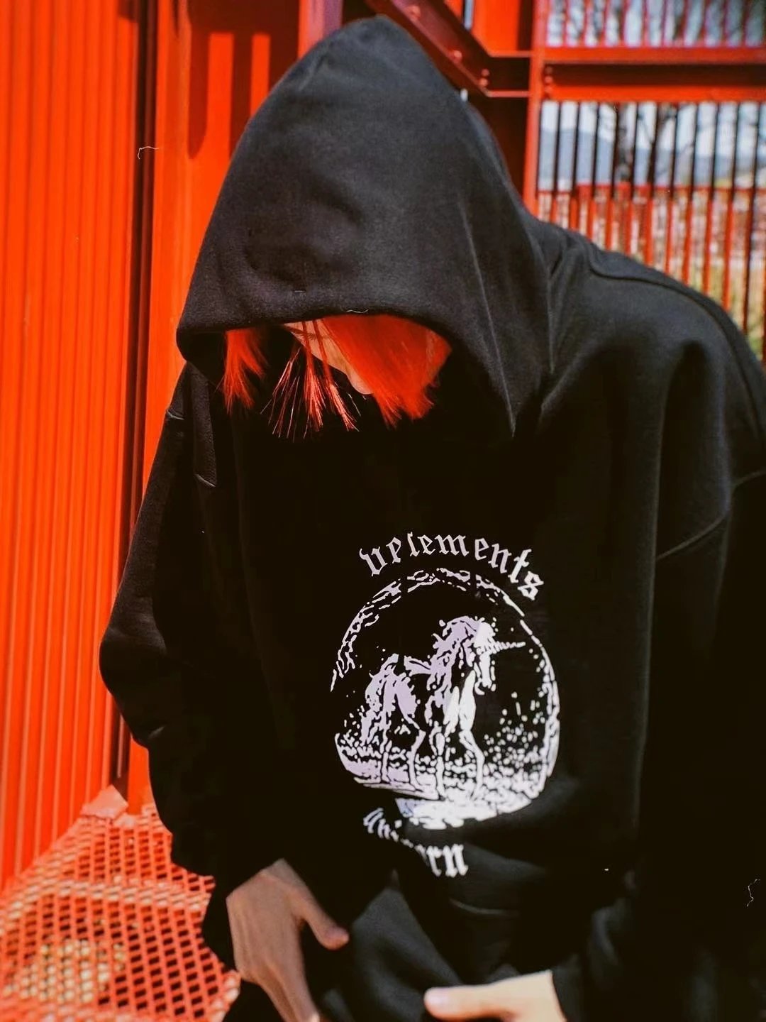 Vetements Unicorn Black Graphic Hoodie