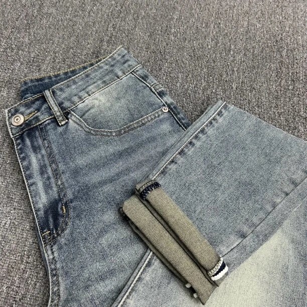 Denim Jeans Light Blue Washed Slim Fit