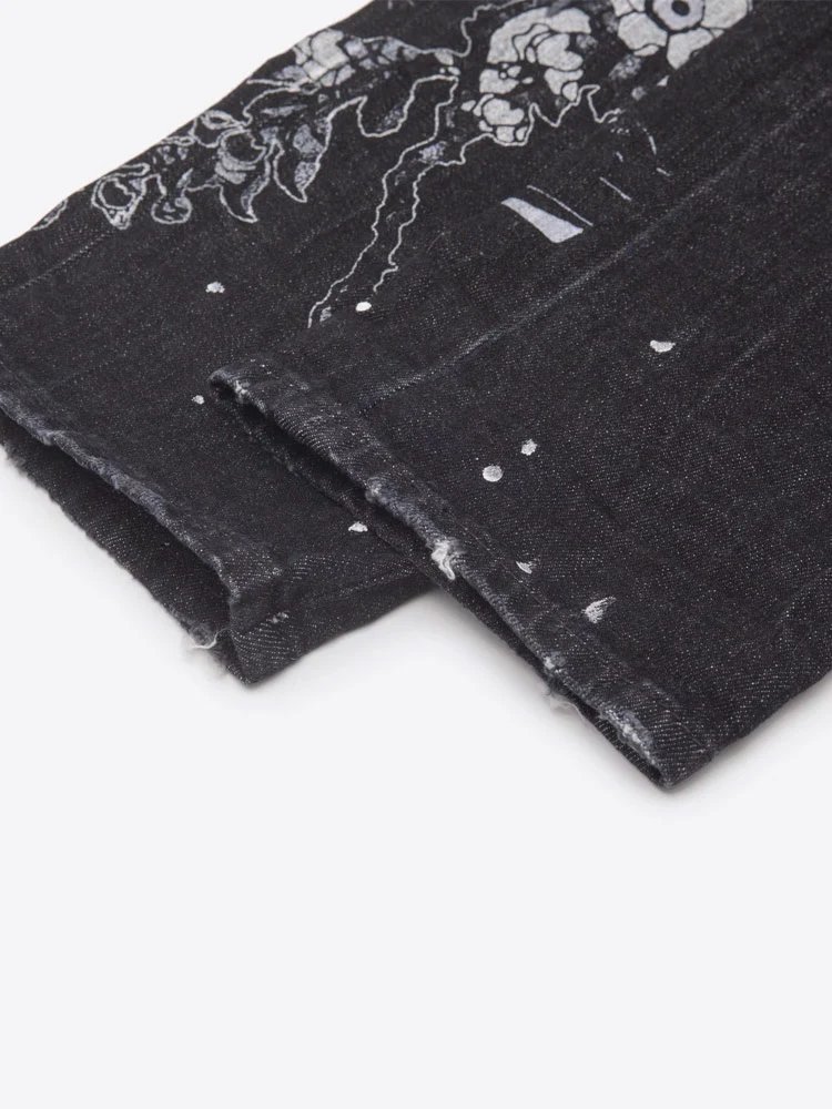 Dsquared2 Icon Black Graffiti Print Slim Fit Jeans