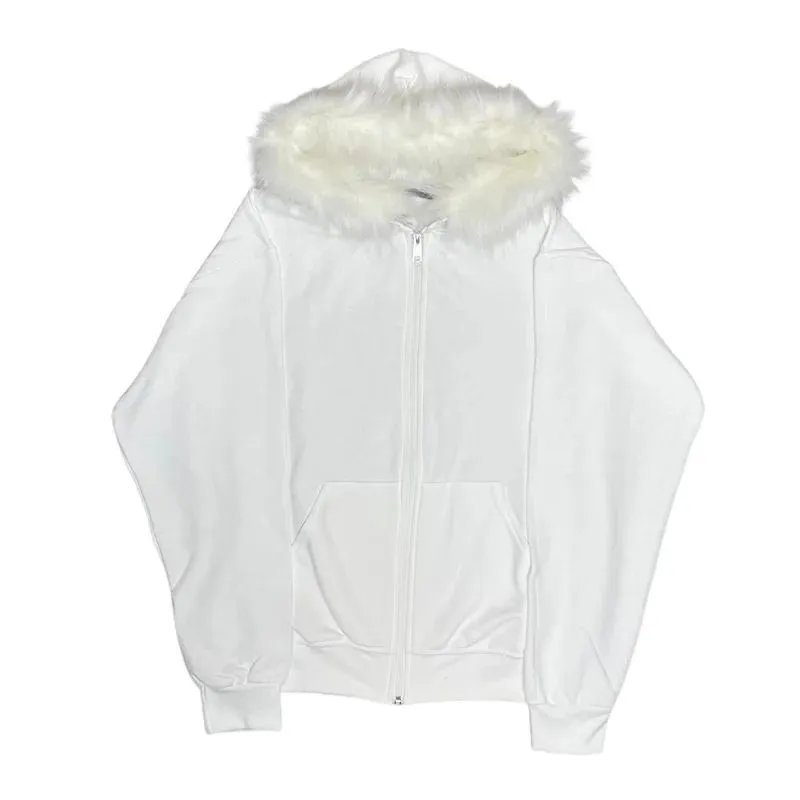 Nike White Zip-Up Ho