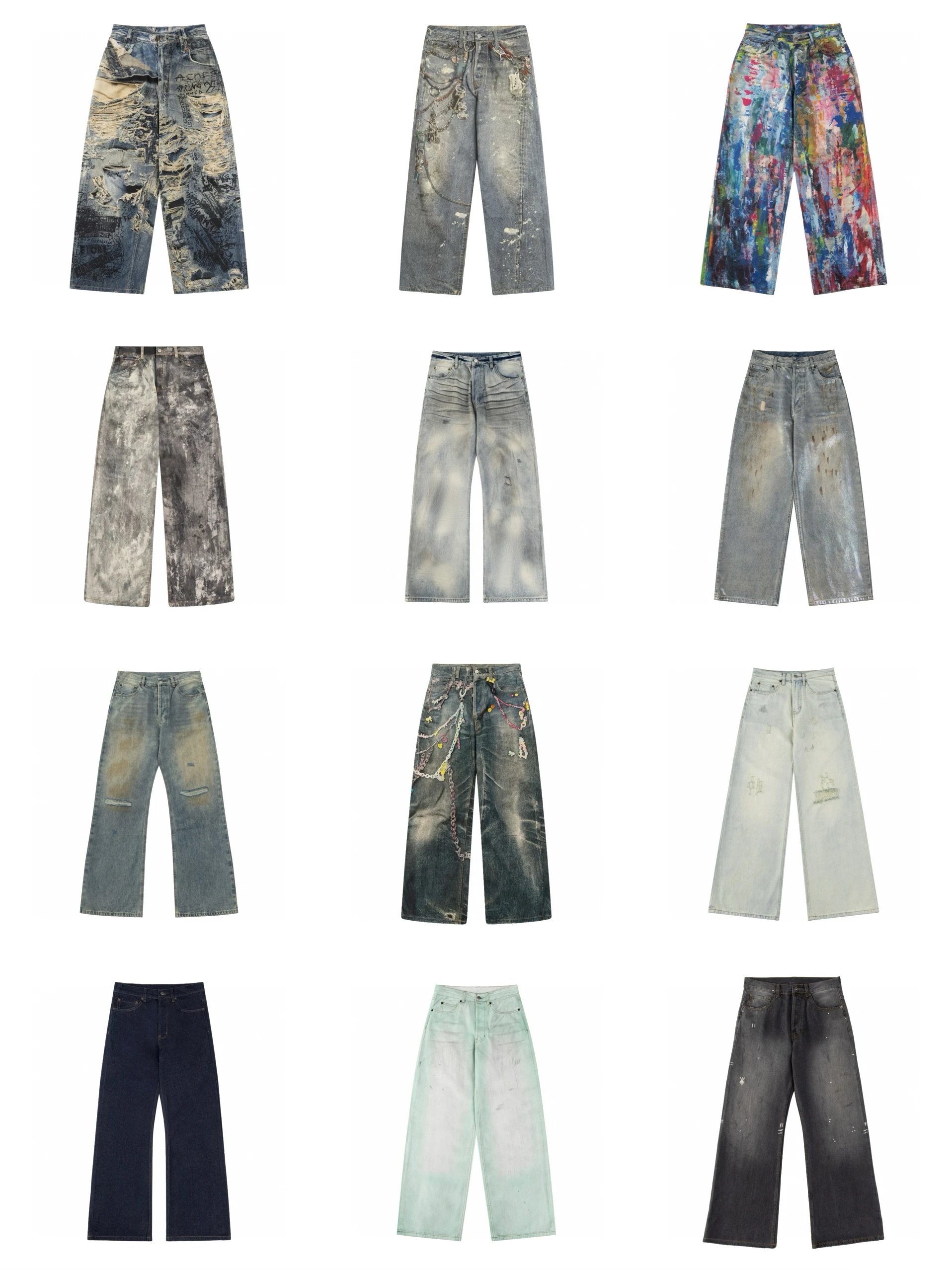 Aries Studio Metallic Wash Wide-Leg Jeans - 5