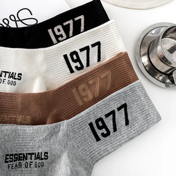 Design 1977 Ribbed Cotton Socks Brown - 4