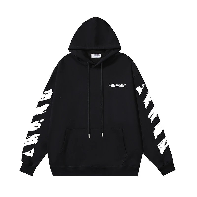 Off-White Arrow Print Black White Oversized Hoodie