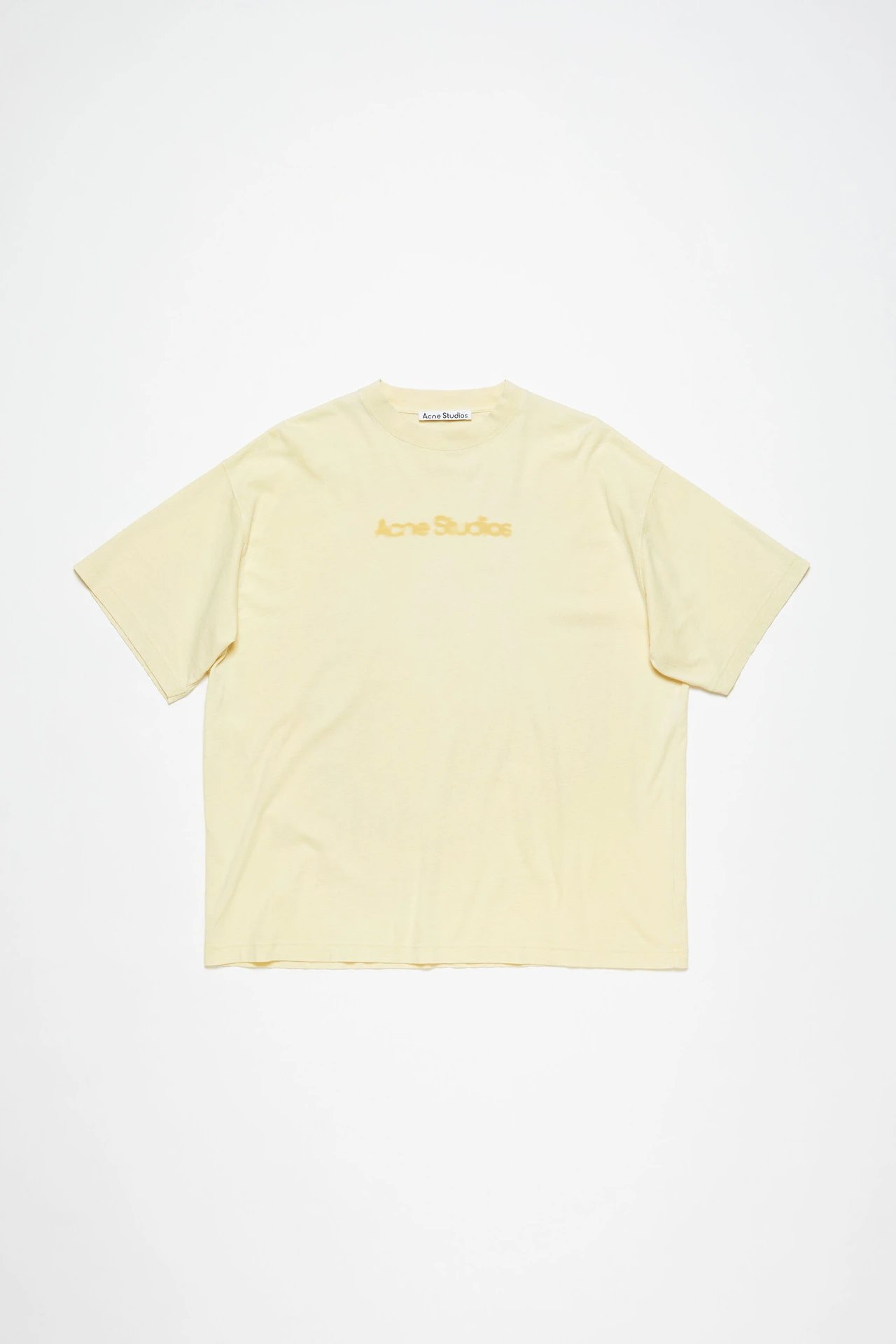 Acne Studios Logo Print T-Shirt Pale Yellow - 1
