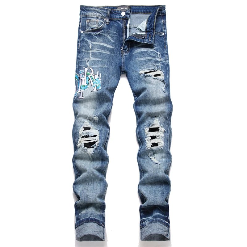 Amiri Distressed Paint-Splatter Denim Jeans