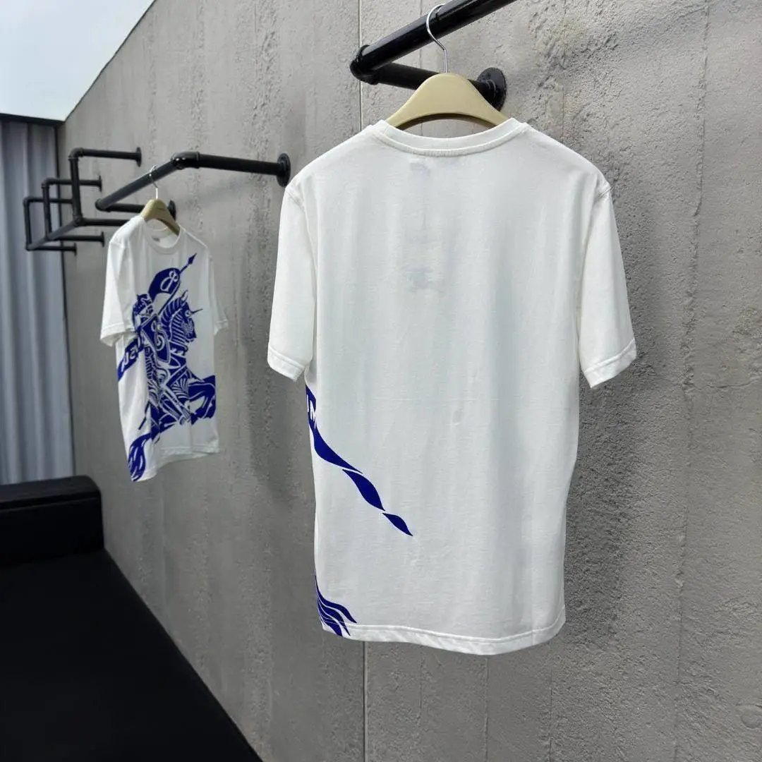 Burberry Knight Print White Graphic T-Shirt
