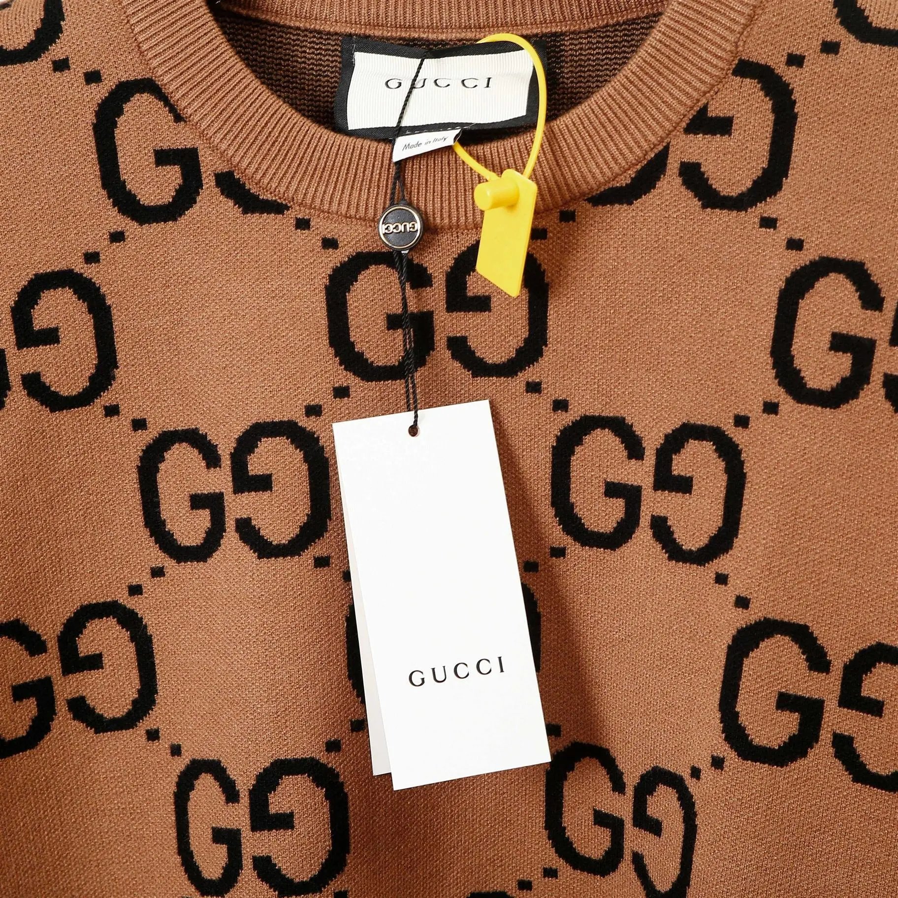 Gucci GG Pattern Beige Knit Sweater