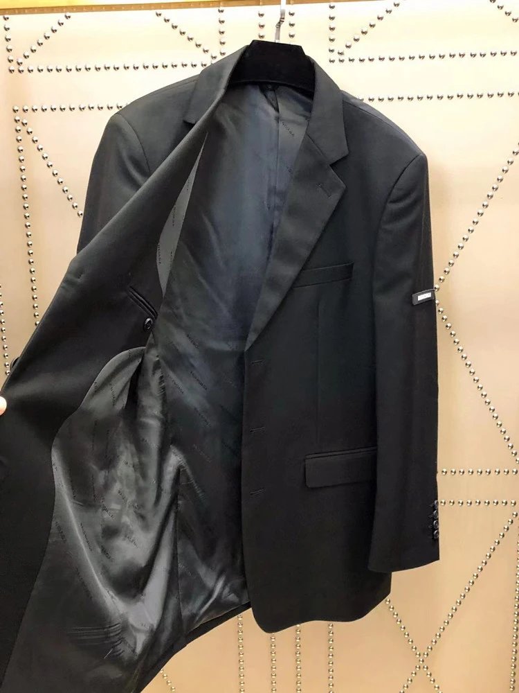 Faux Leather Blazer Gray Slim Fit Jacket