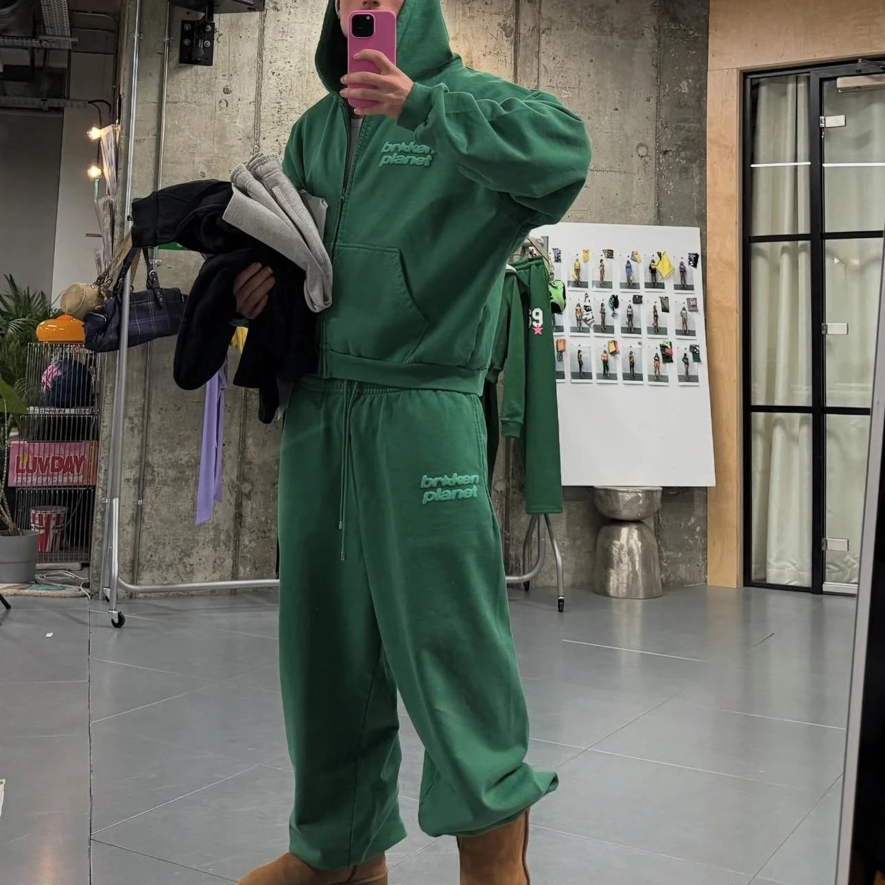 Broken Planet Zip-Up Hoodie and Jogger Set Multicolor Streetwear