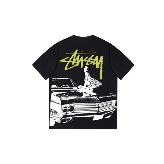 Stussy Classic Black Graphic Print T-Shirt