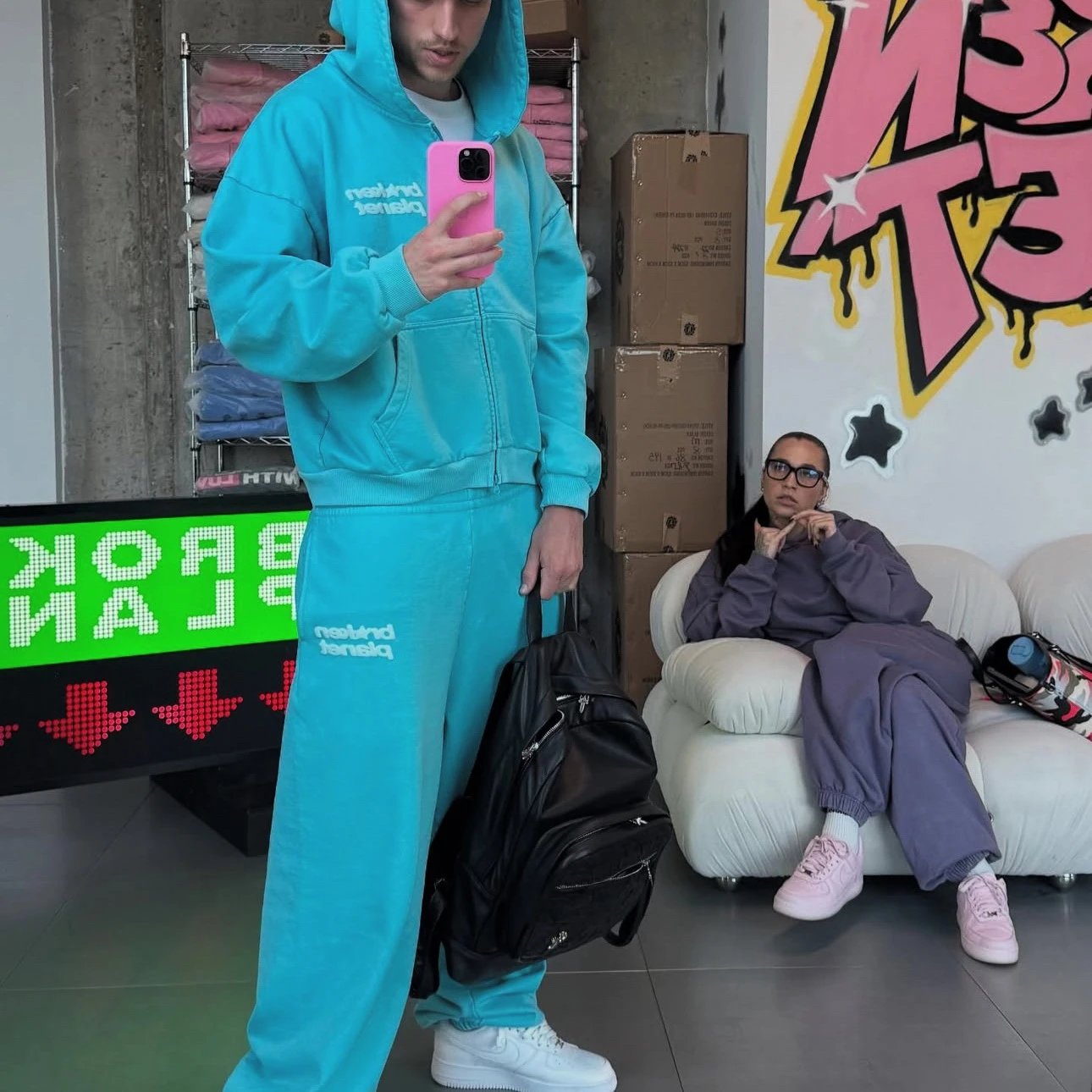 Broken Planet Zip-Up Hoodie and Jogger Set Multicolor Streetwear