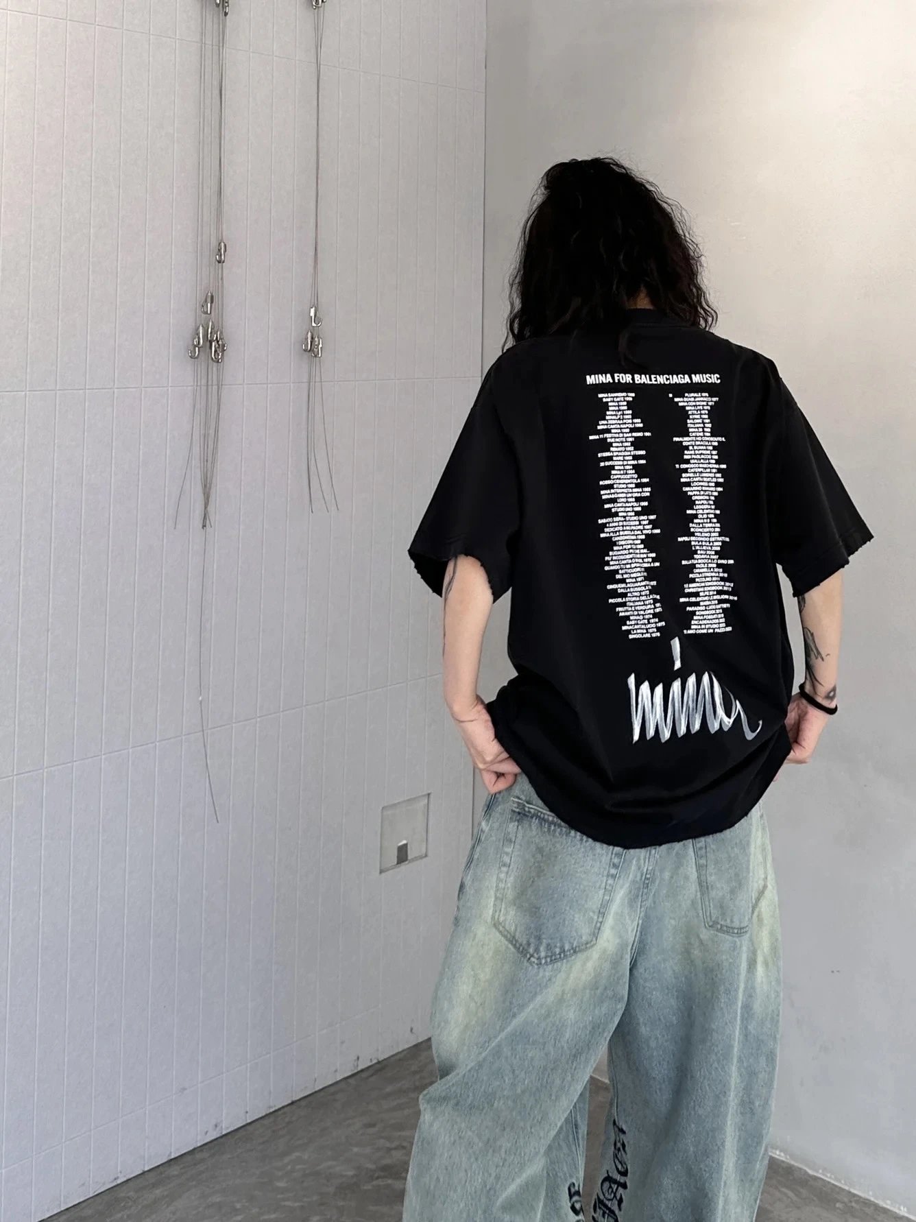 Black Graphic Print Oversized T-Shirt Black Streetwear