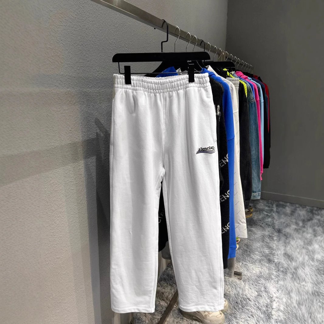 Balenciaga Track Pants Grey Logo Embroidered Sweatpants
