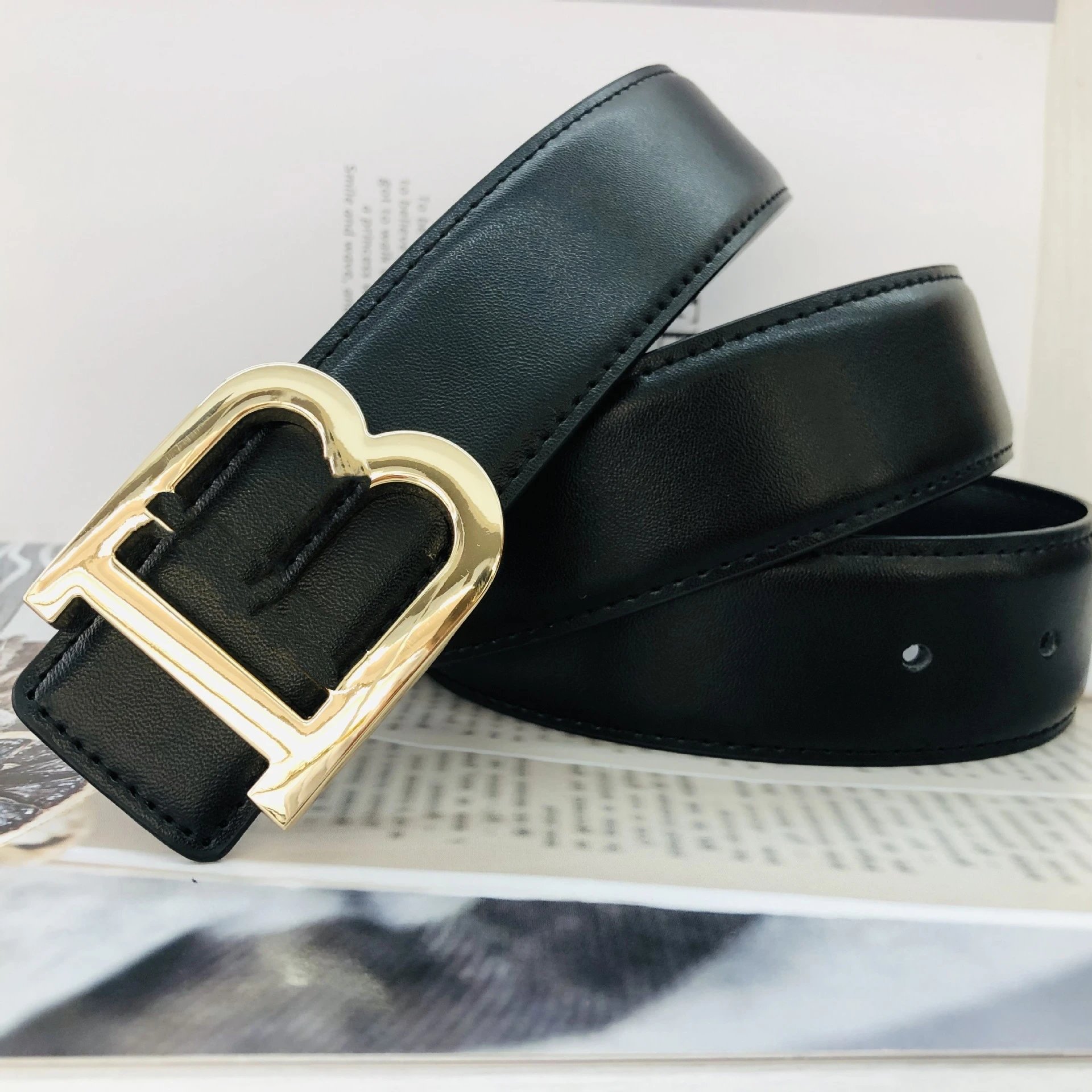 Belt with Gold Buckl