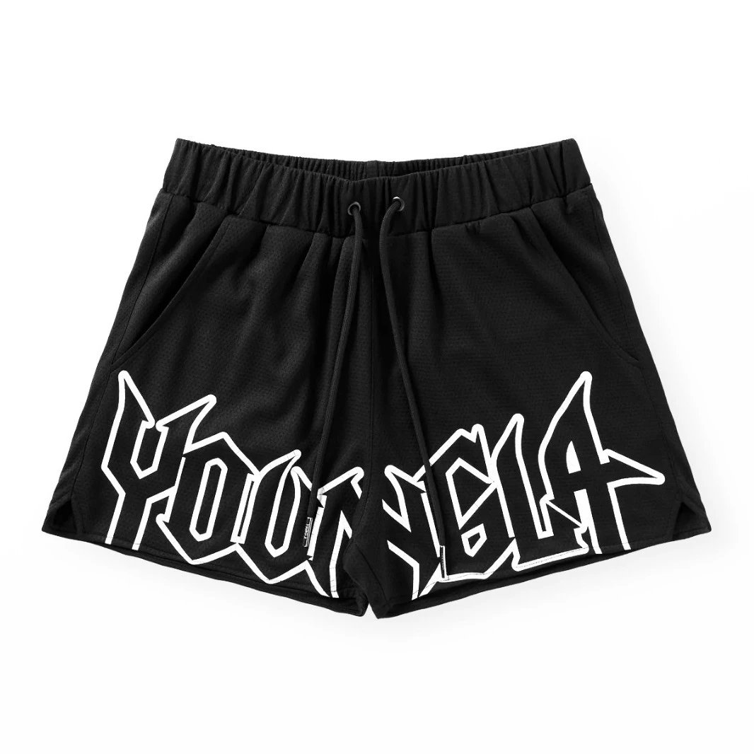 Your Yela Black Graphic Streetwear Shorts