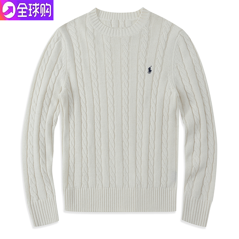 Polo Ralph Lauren White Cable Knit Sweater