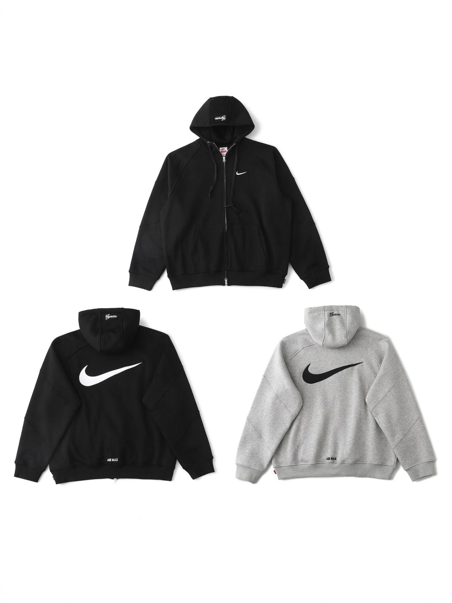 Nike Black and Grey Zip-Up Hoodies