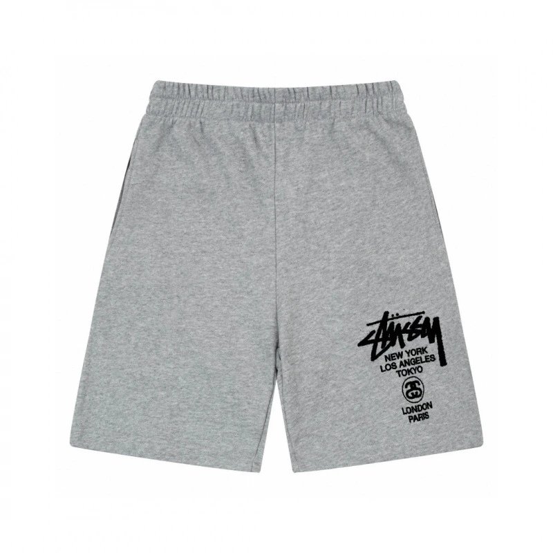 Stussy Graphic Print Gray Black Casual Shorts