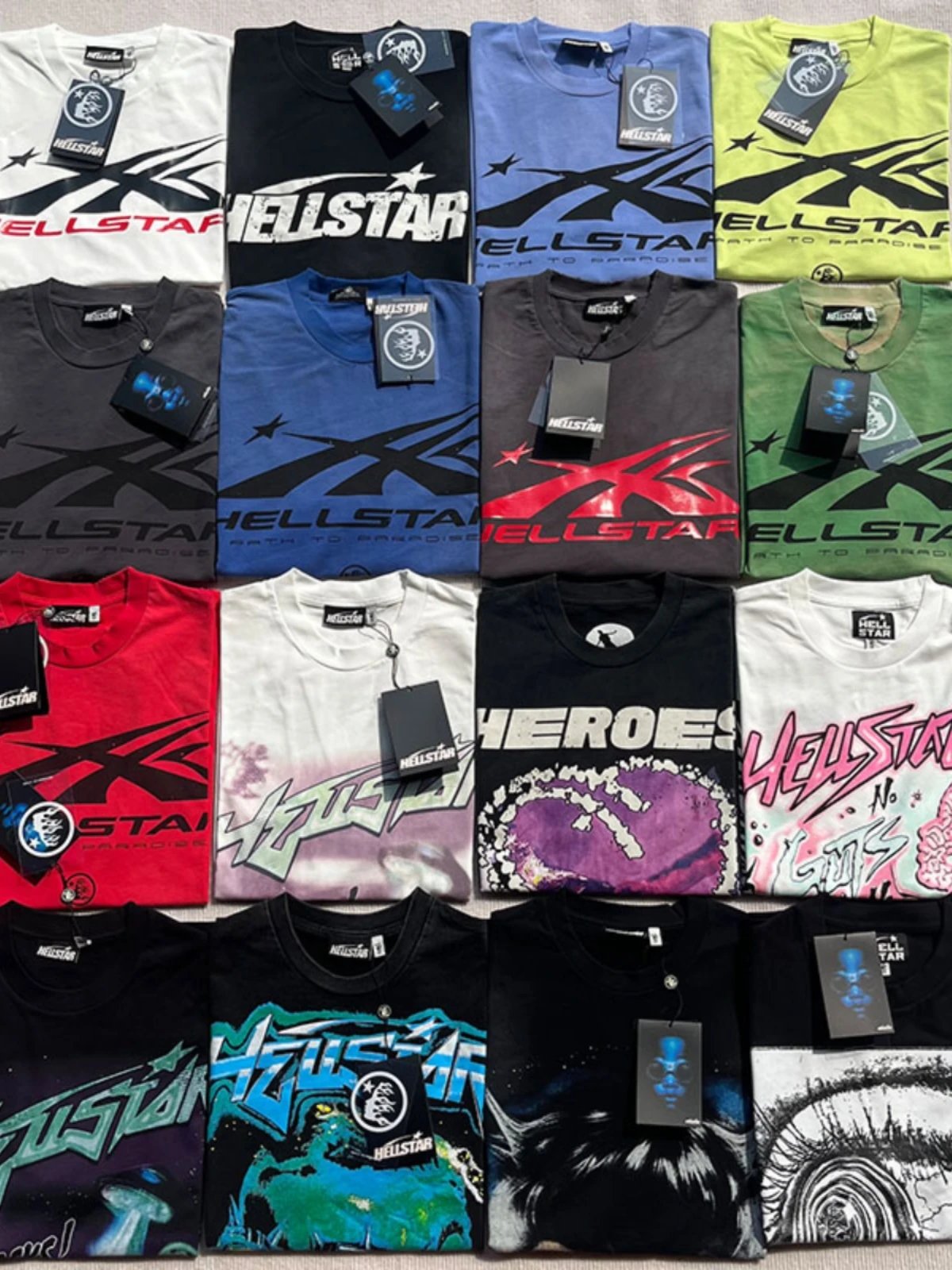 Hellstar Graphic Print Multicolor Streetwear T-Shirt