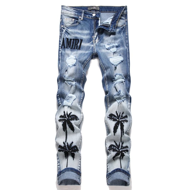 Amiri Distressed Paint-Splatter Denim Jeans