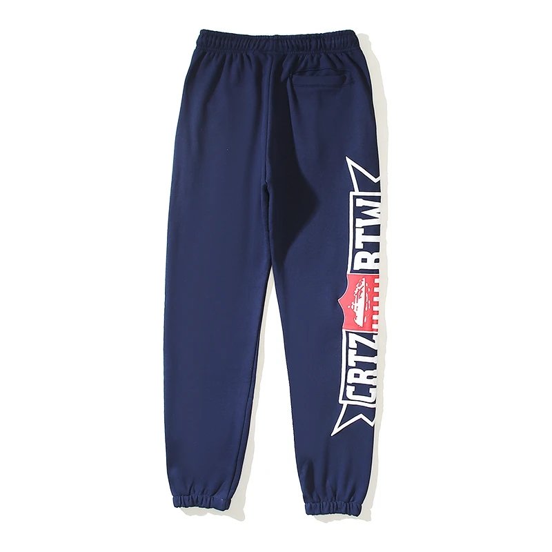 Eagle Embroidery Navy Blue Zip-Up Hoodie and Jogger Set
