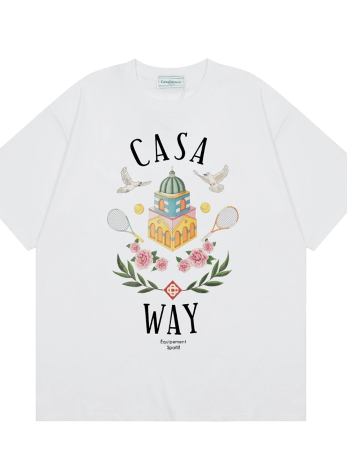 Casa Blanca White Graphic Print T-Shirt