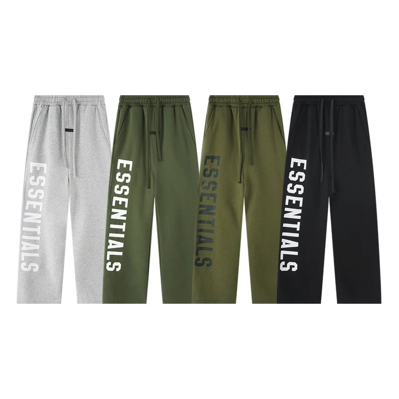 Essentials Black Green Olive Grey Drawstring Pants