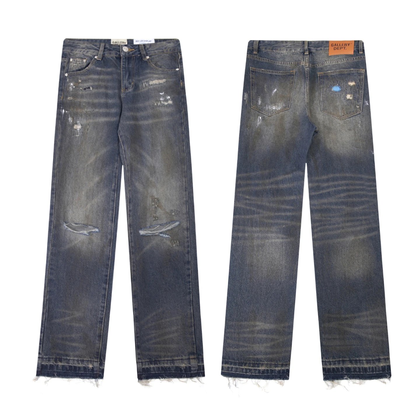 Gallery Dept. Denim Jeans Black Brown Patchwork Light Blue Distressed Camo Streetwear