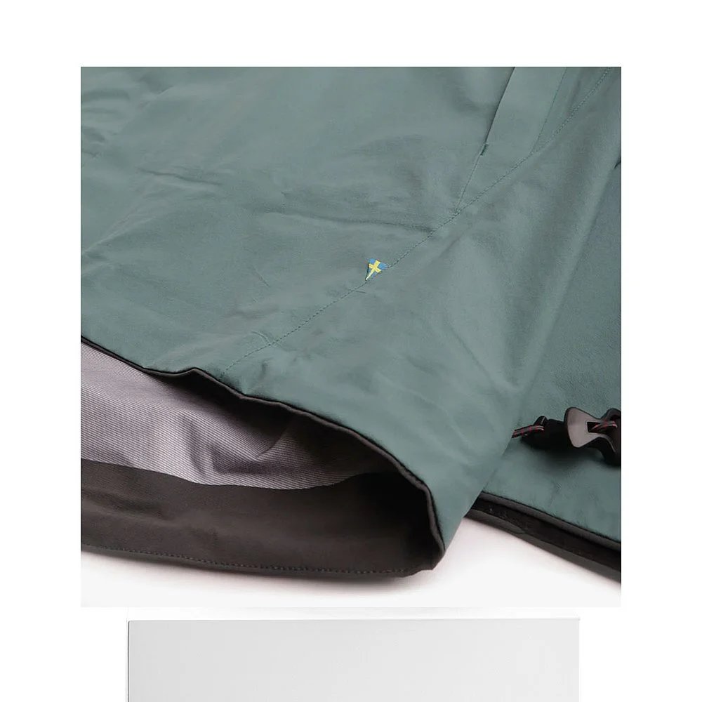 Outdoor Waterproof Hooded Jacket Sage Green Technical Performance