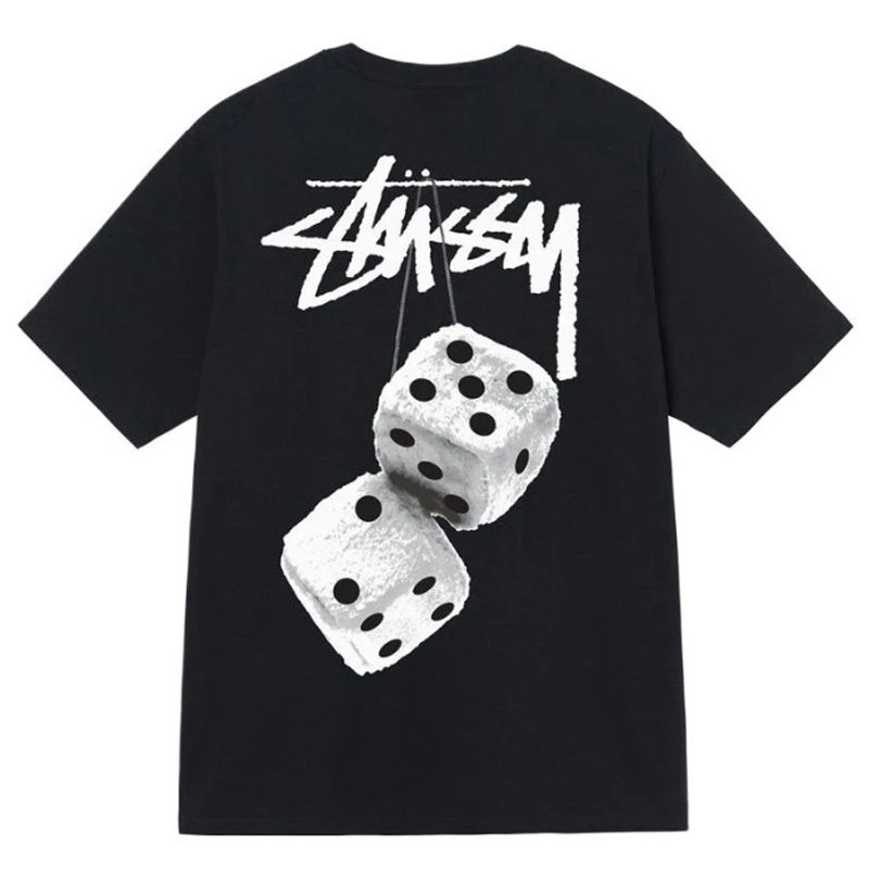 Stussy Dice Print White Graphic T-Shirt