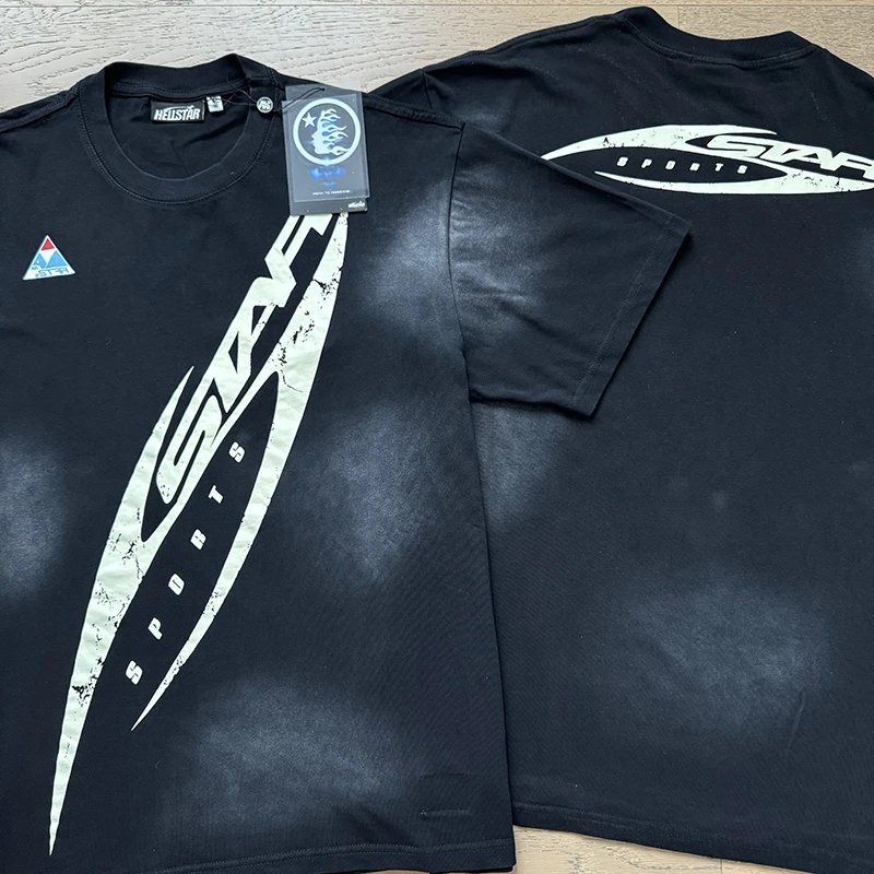 Hellstar Flame Print Black Graphic T-Shirt