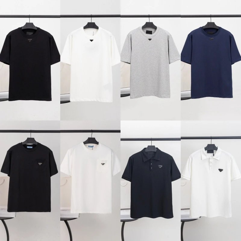 Prada Black White Grey Blue Polo and T-Shirt Set