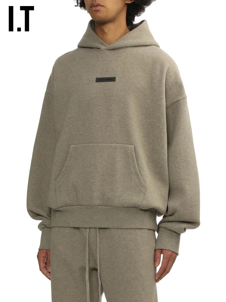 I.T Hooded Sweatshirt Olive Green Minimalist Pullover