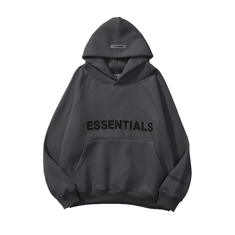 Essentials Hooded Sweatshirt Black Grey White Beige Tan Casual