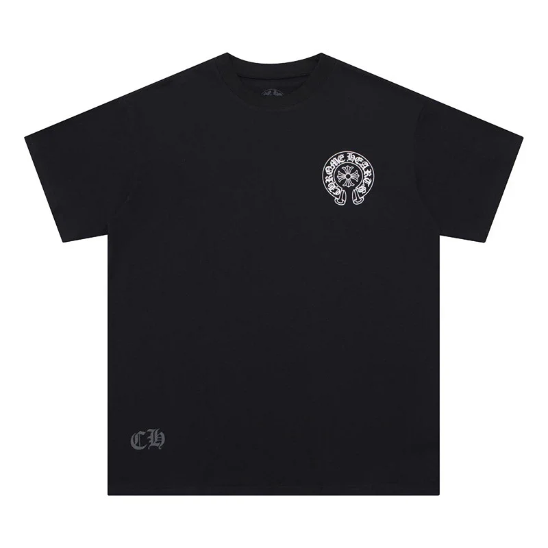 Cross-Shaped Hot-Stamped Loose T-Shirt