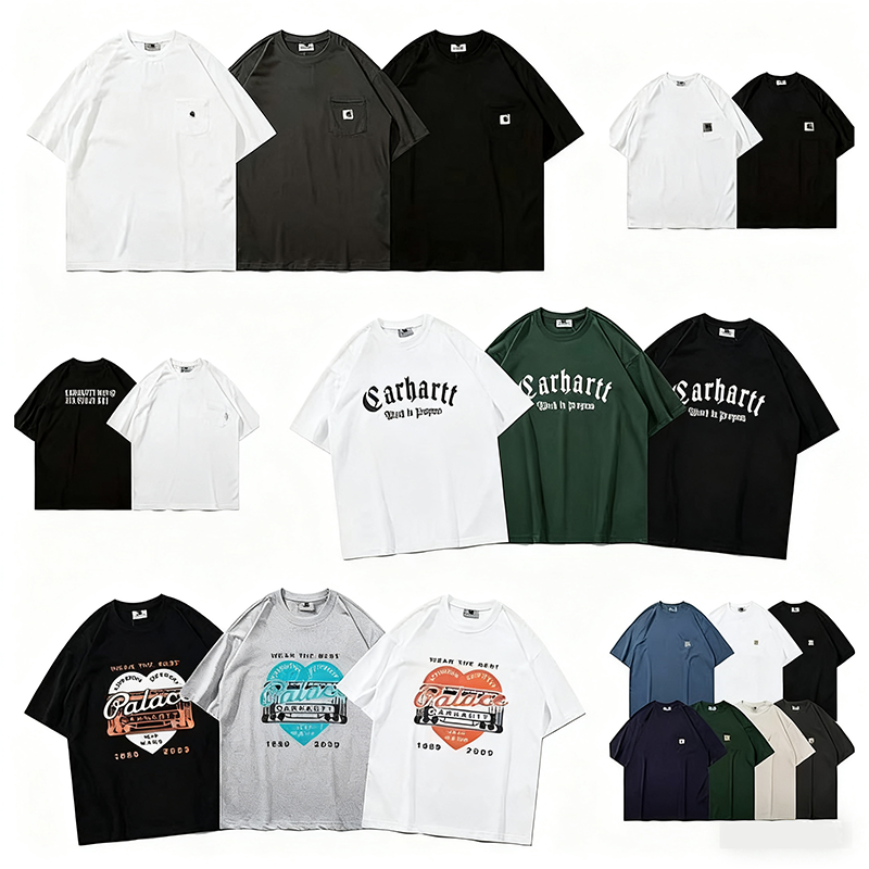 Carhartt t-shirt with loose print for men and women, versatile for couples